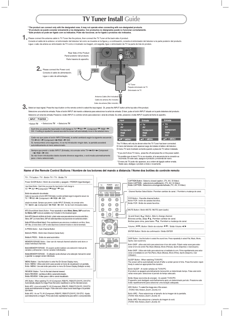 Página 1 del manual Manual de usuario LG TN300