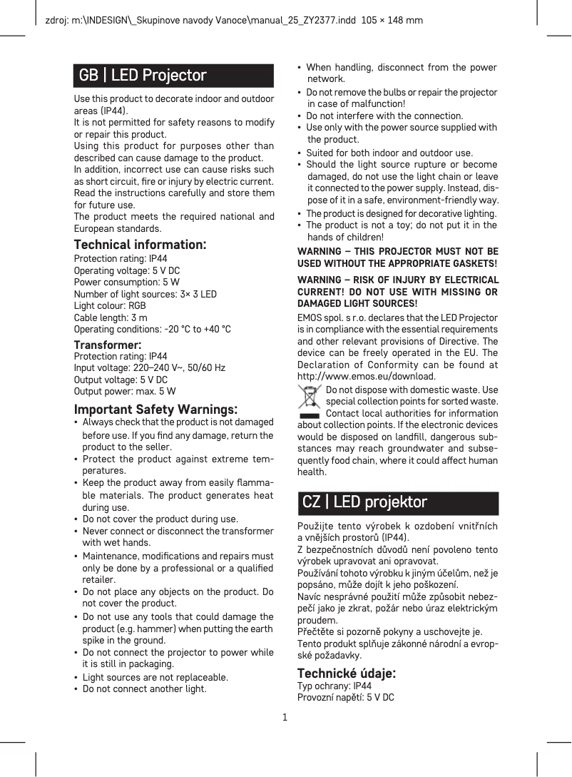 Página 1 del manual Manual de usuario Emos DCPM02