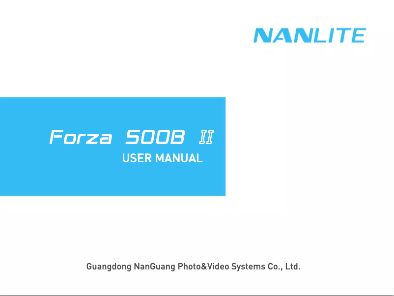 Page 1 de la notice Manuel utilisateur Nanlite Forza 500B II