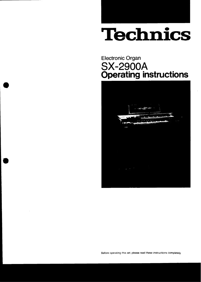 Page 1 de la notice Manuel utilisateur Technics SX-2900A
