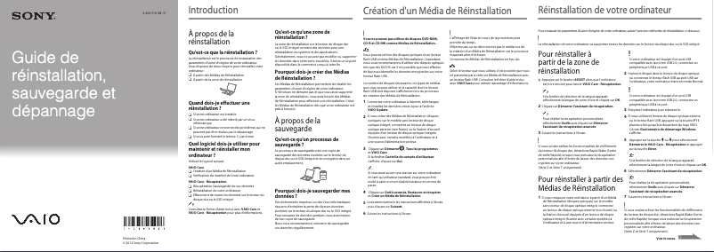 Page n°1 - Manuel utilisateur Sony SVE1511J1EW