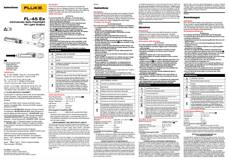 Página 1 del manual Manual de usuario Fluke FL-45 EX