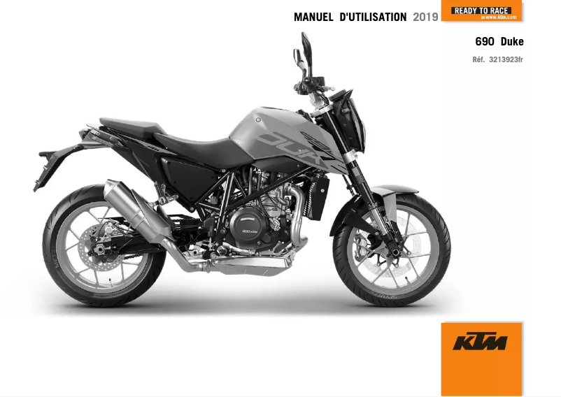 Page 1 de la notice Manuel utilisateur KTM 690 Duke (2019)