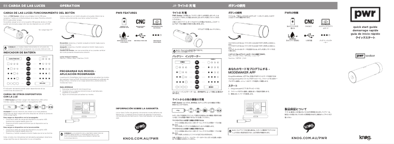 Page 1 de la notice Manuel utilisateur Knog PWR Seeker