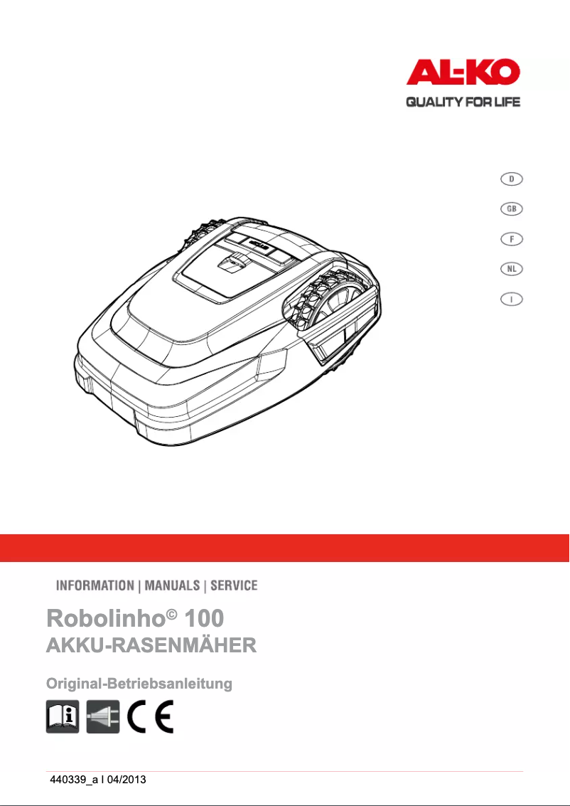 Page n°1 - Manuel utilisateur AL-KO Robolinho 100