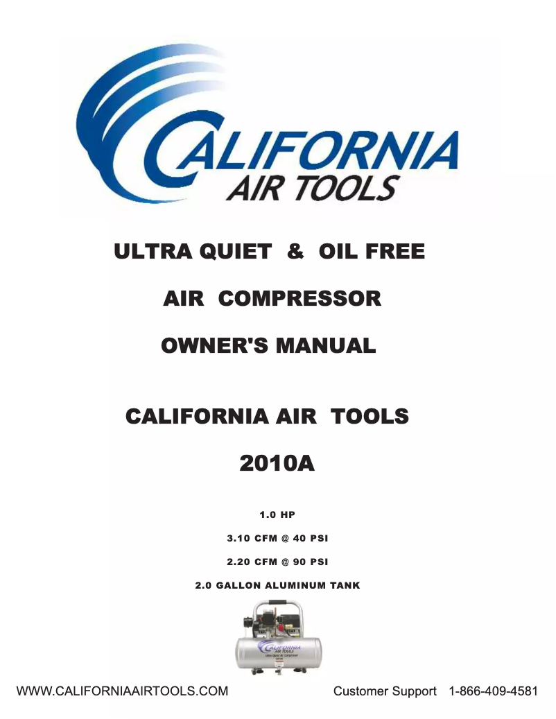 Page n°1 - Manuel utilisateur California Air Tools 2010A