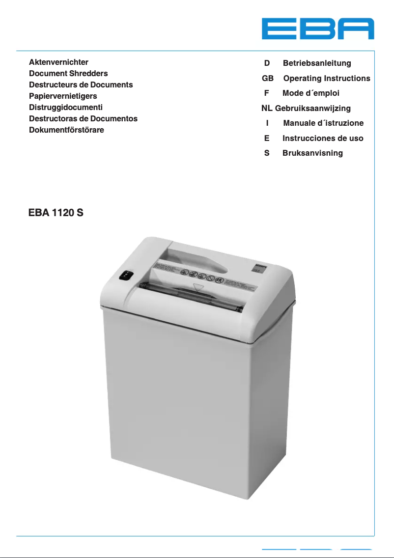 Page 1 de la notice Manuel utilisateur EBA 1022 S