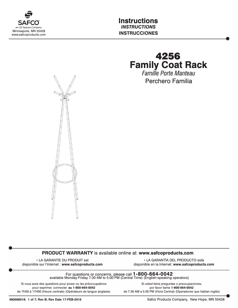 Page 1 de la notice Manuel utilisateur Safco 4256
