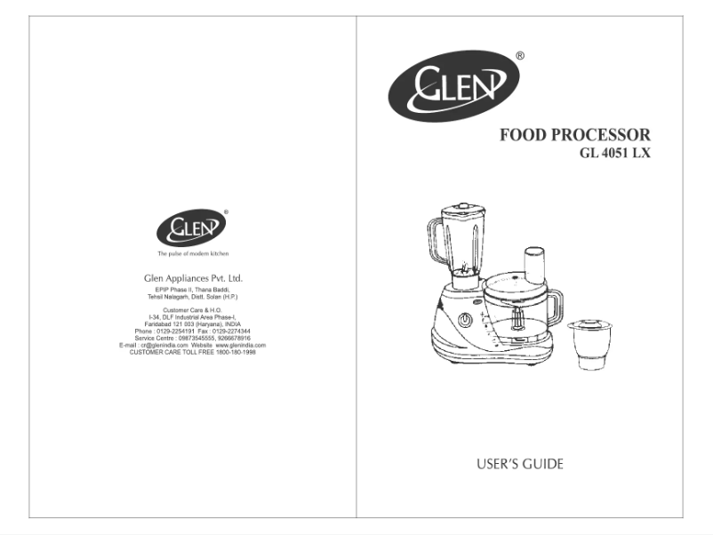 Page 1 de la notice Manuel utilisateur Glen GL 4051 LX