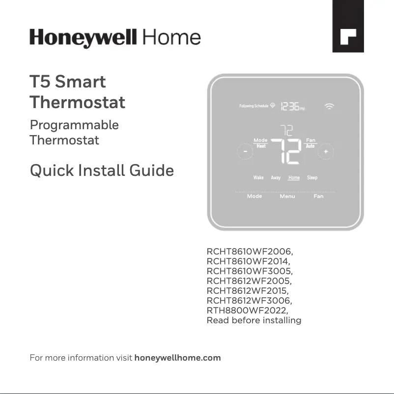 Page 1 de la notice Manuel utilisateur Honeywell SMHOM8610KIT