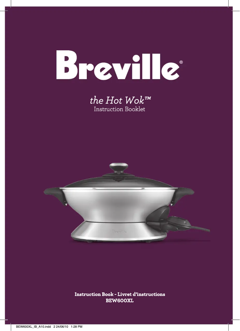 Page 1 de la notice Manuel utilisateur Breville Hot Wok BEW600XL