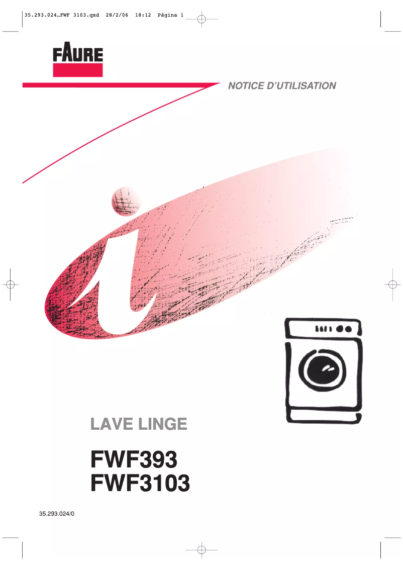 Page n°1 - Manuel utilisateur Faure FWF3103