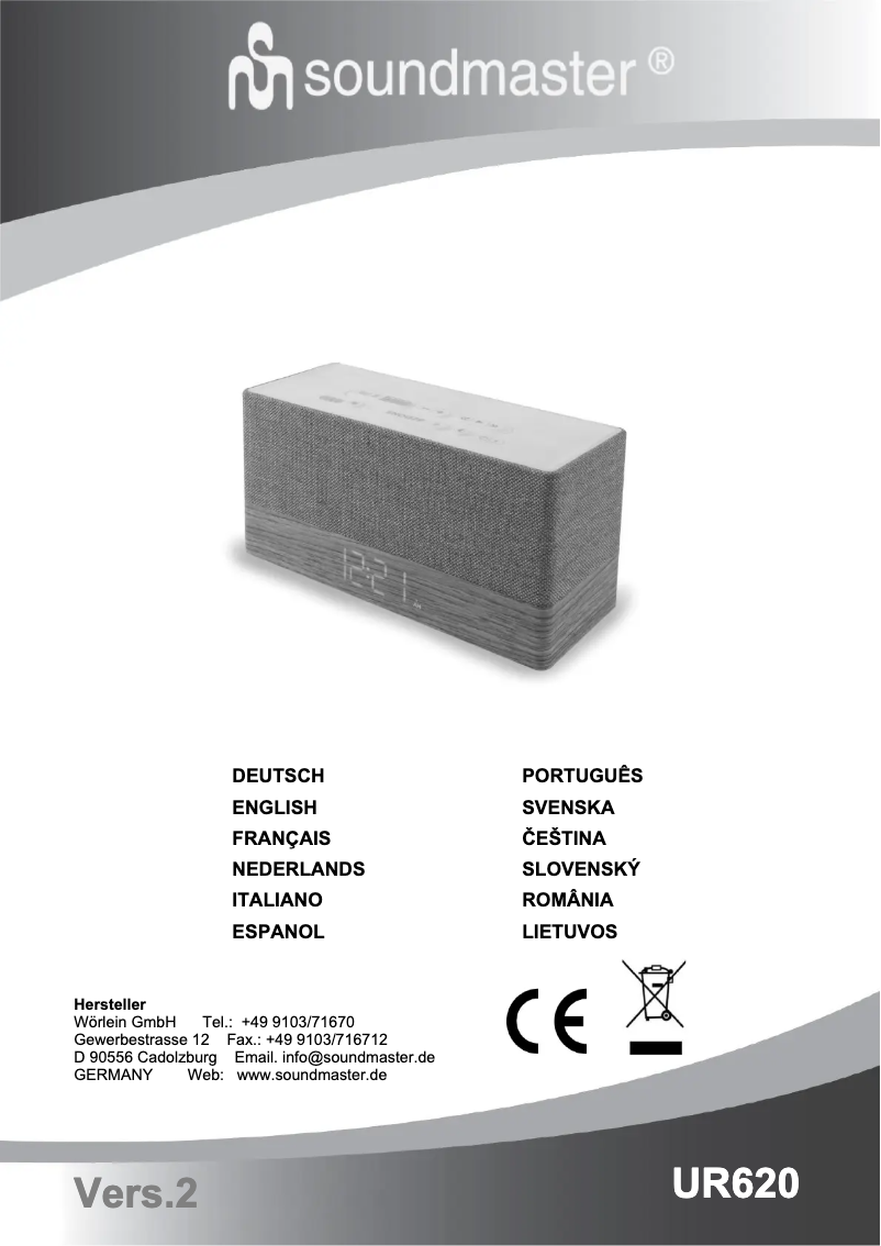 Page n°1 - Manuel utilisateur Soundmaster UR620