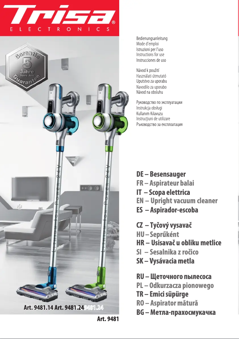 Image de la première page du manuel de l'appareil Quick Clean Comfort T8114
