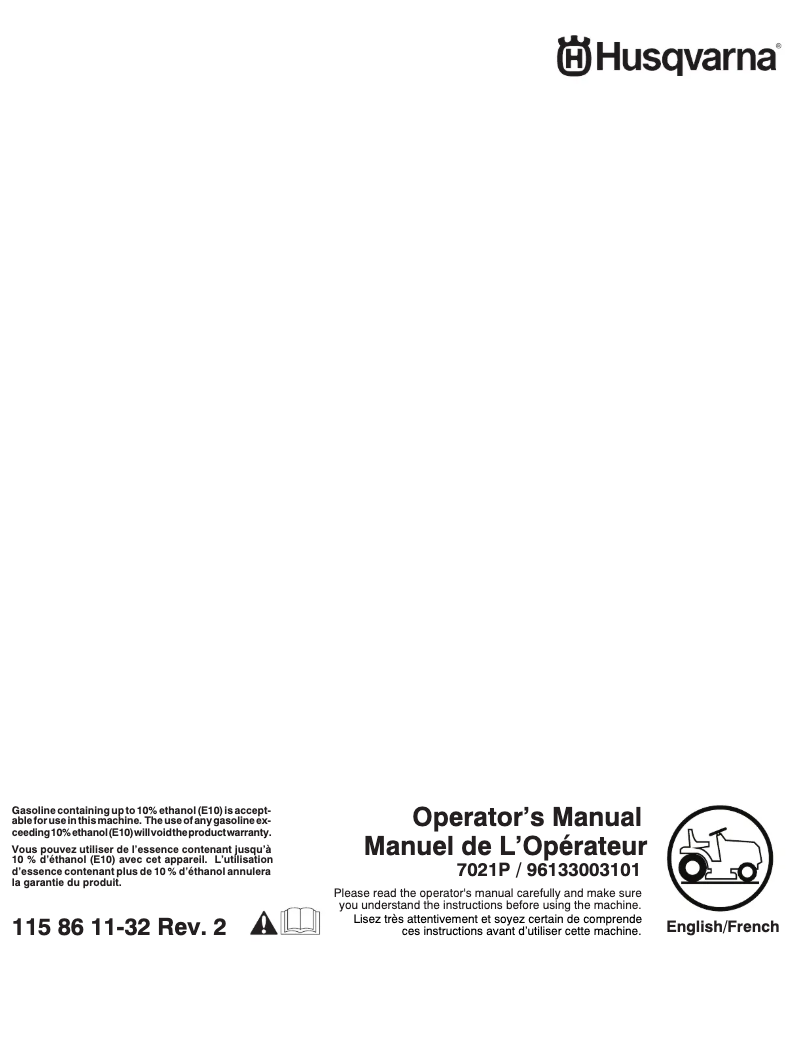 Page n°1 - Manuel utilisateur Husqvarna 7021P