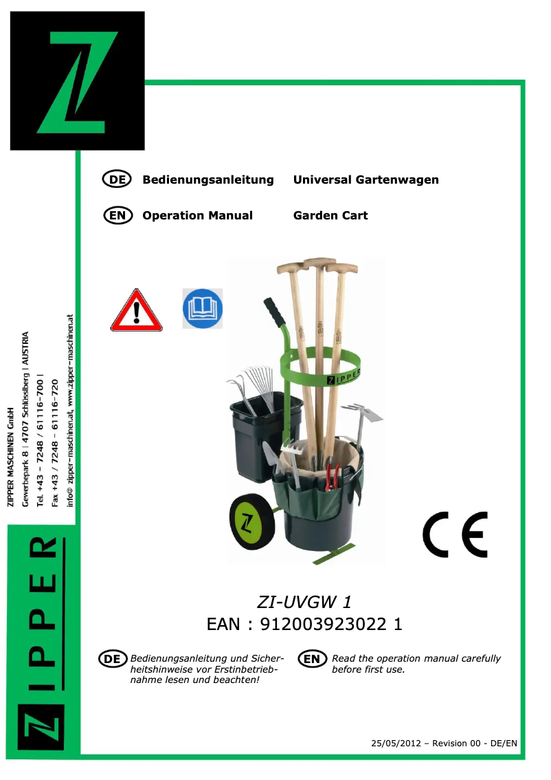 Page 1 de la notice Manuel utilisateur Zipper ZI-UVGW1