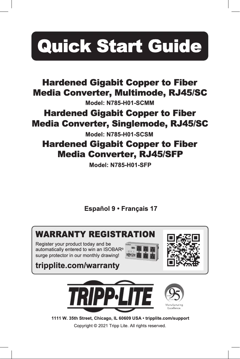 Page 1 de la notice Manuel utilisateur Tripp Lite N785-H01-SCMM