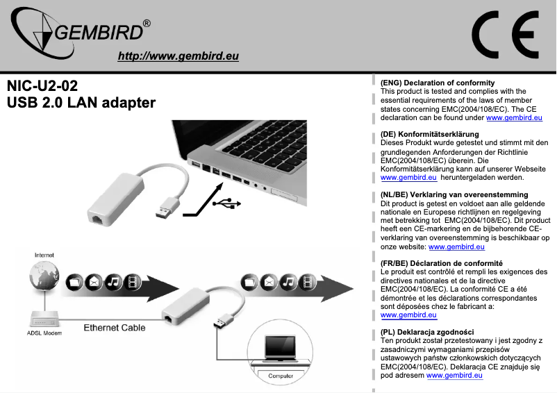 Page n°1 - Manuel utilisateur Gembird NIC-U2-02