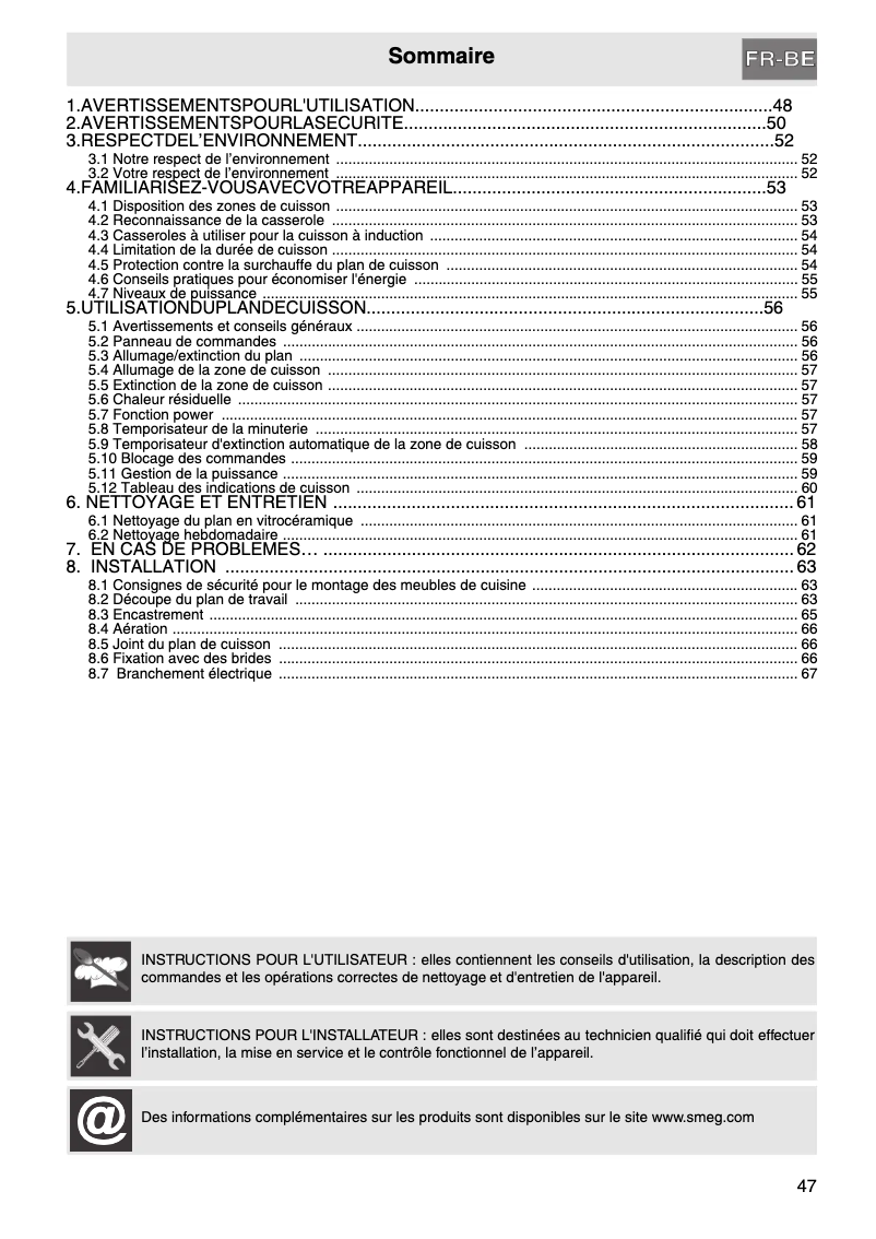 Page n°1 - Manuel utilisateur Smeg SI642D2