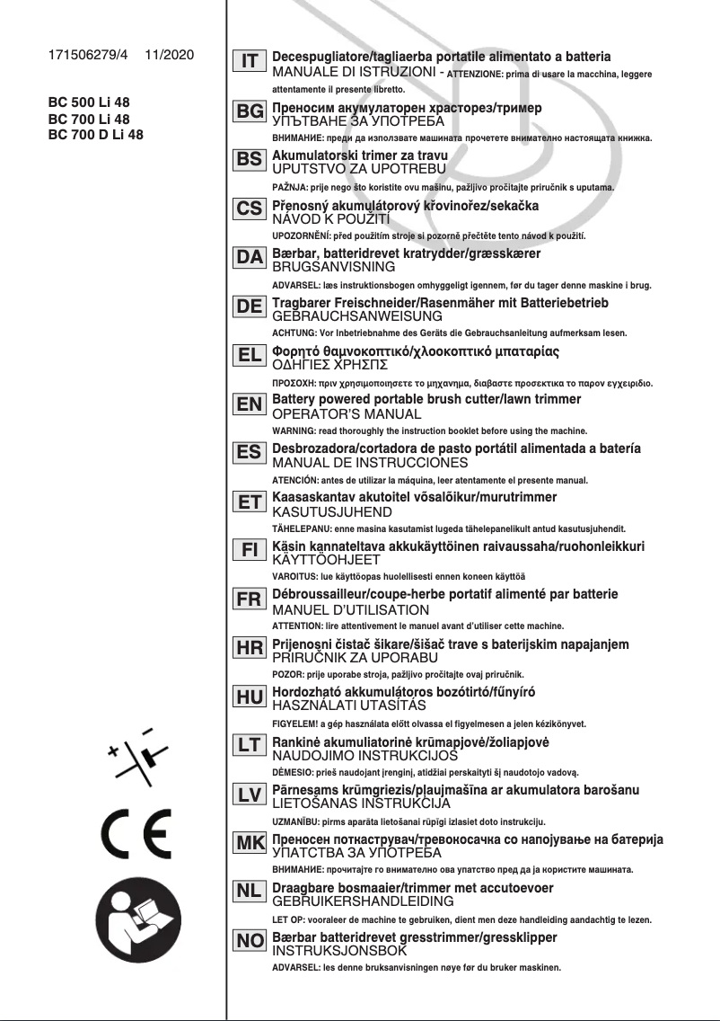 Page 1 de la notice Manuel utilisateur Stiga BC 500e