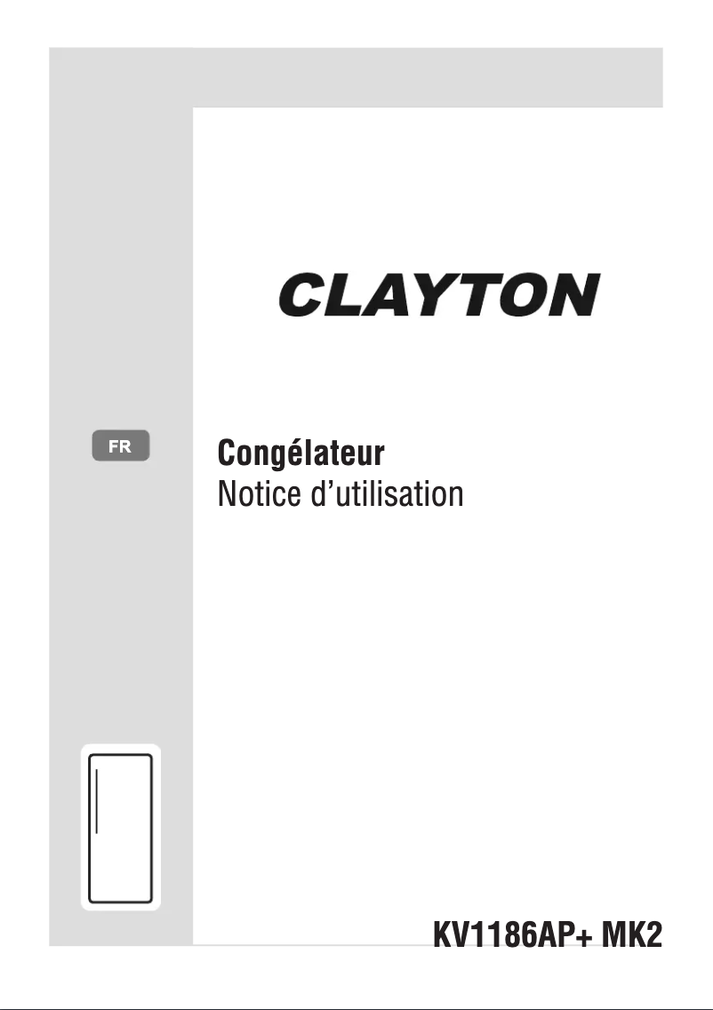 Page 1 de la notice Manuel utilisateur Clayton KV1186AP+MK2