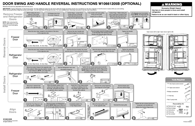 Page 1 de la notice Instructions / montage Whirlpool WRT511SZDM