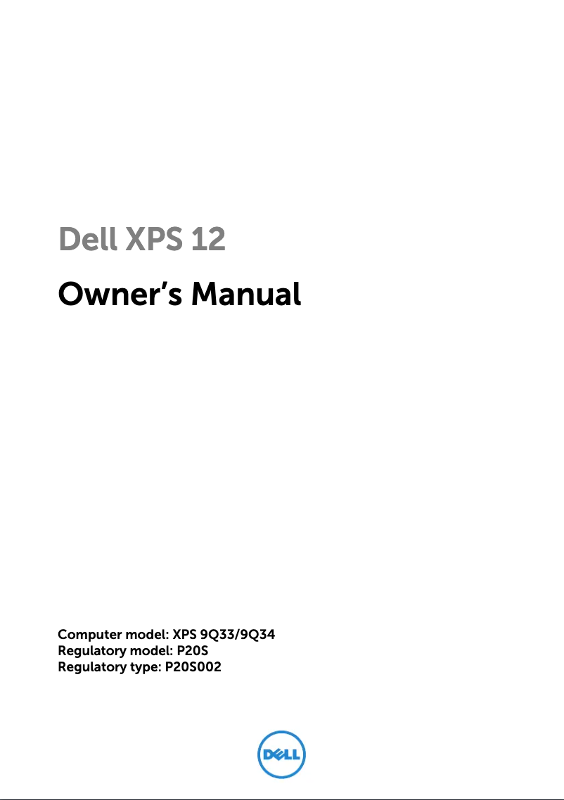 Page 1 de la notice Mode d'emploi Dell XPS 12 9Q33