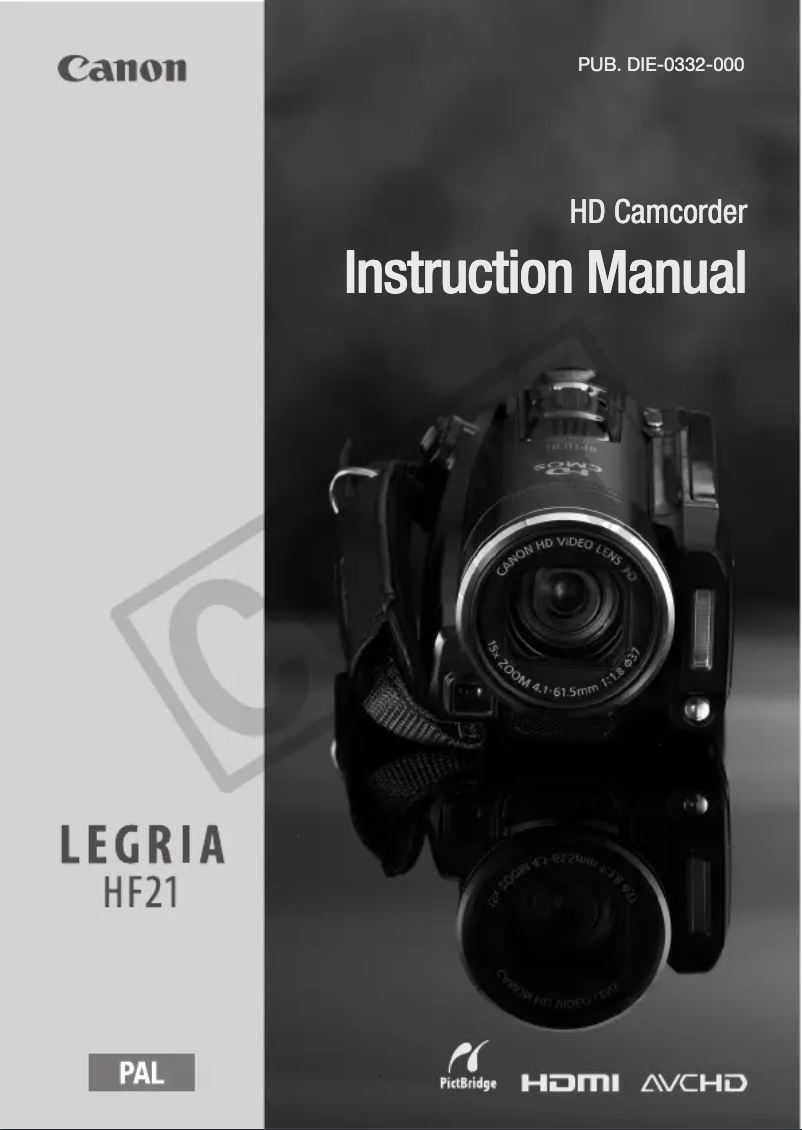 Page n°1 - Manuel utilisateur Canon Legria HF21