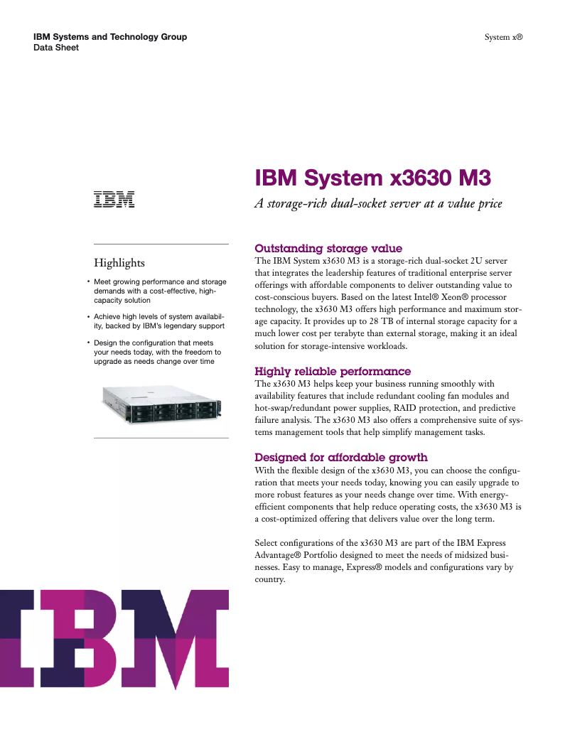 Page 1 de la notice Manuel utilisateur IBM eServer System x3630 M3