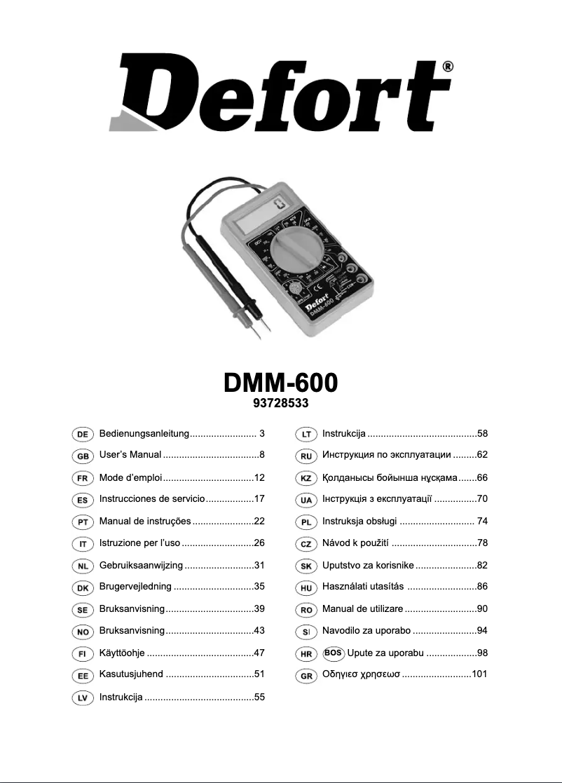 Imagen de la primera página del manual del dispositivo DMM-600N