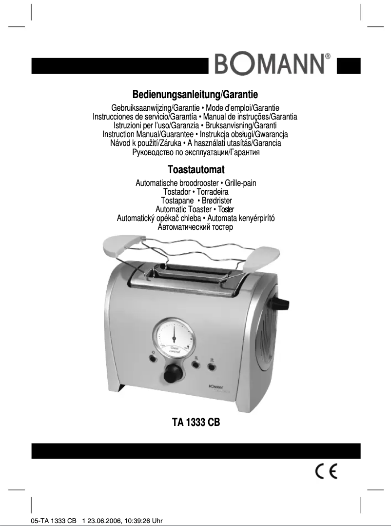 Image de la première page du manuel de l'appareil TA 1333 CB