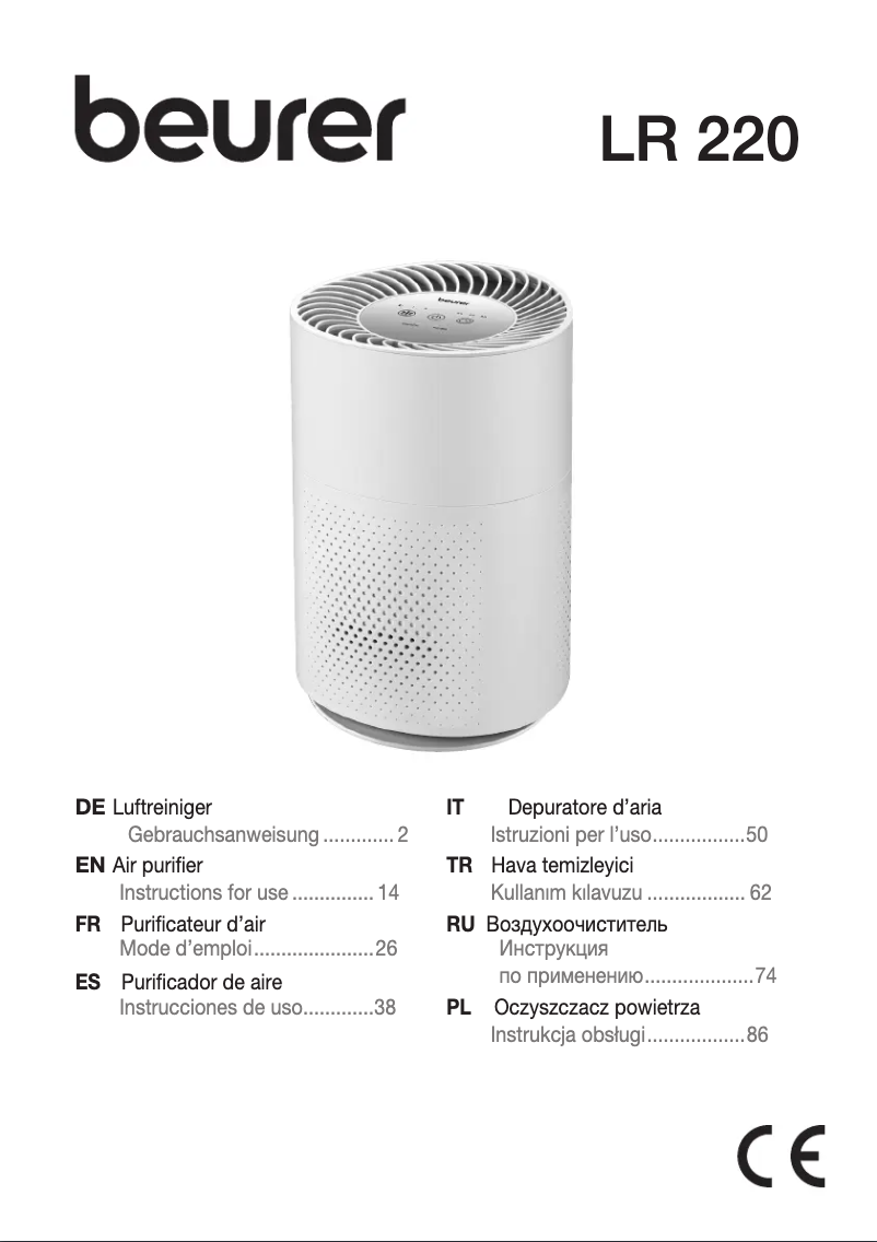 Page 1 de la notice Manuel utilisateur Beurer LR 220