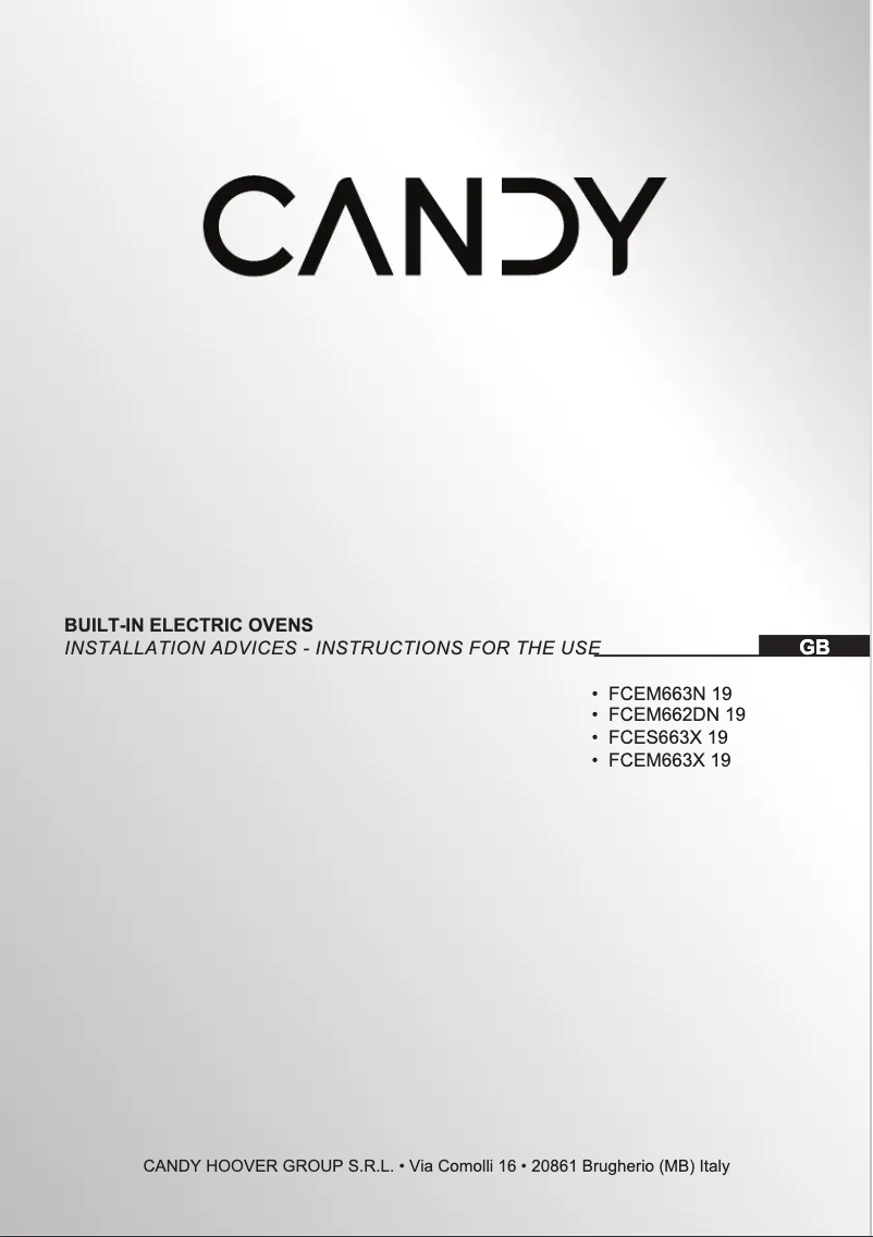 Page 1 de la notice Manuel utilisateur Candy FCEM662DN 19