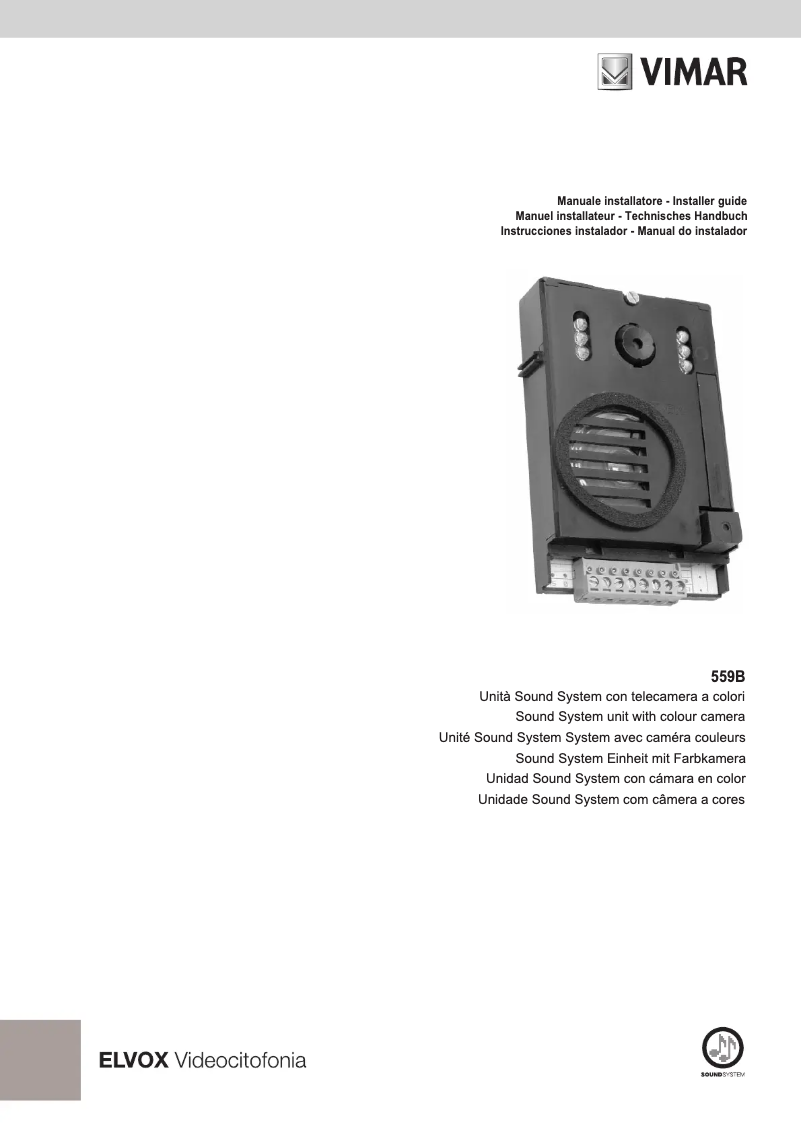 Image de la première page du manuel de l'appareil ELVOX 559B