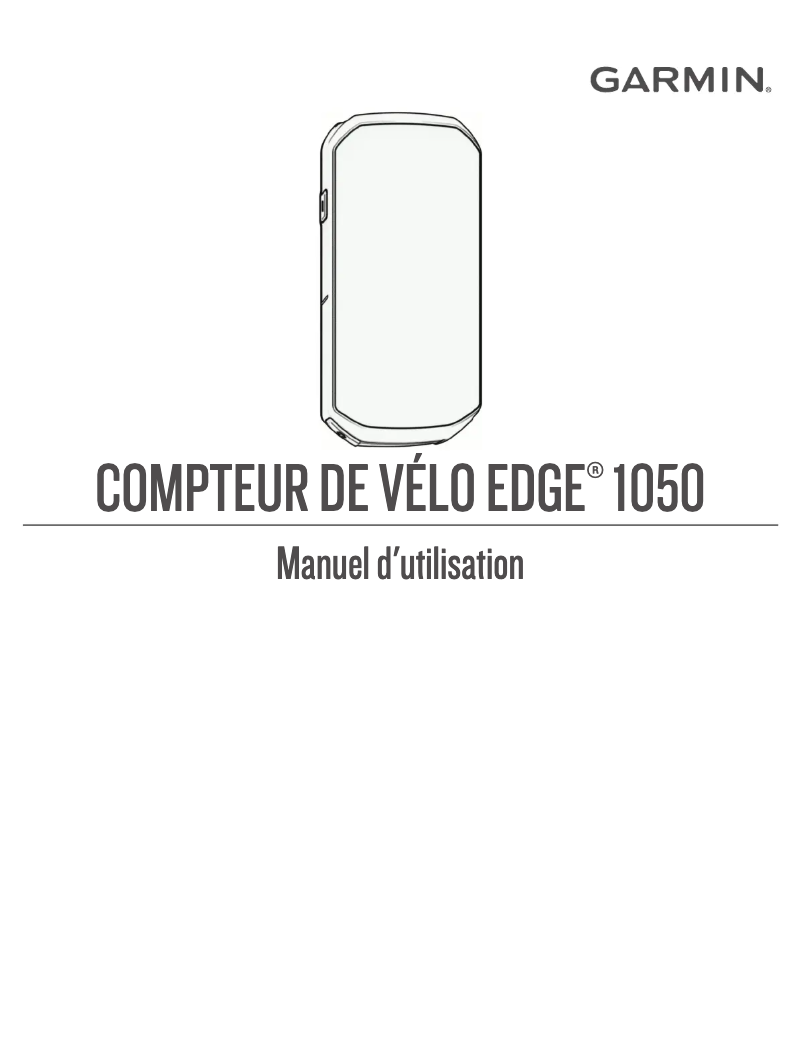 Page 1 de la notice Manuel utilisateur Garmin Edge 1050