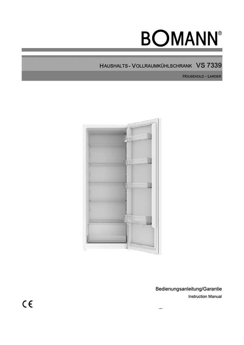 Page 1 de la notice Manuel utilisateur Bomann VS 7339