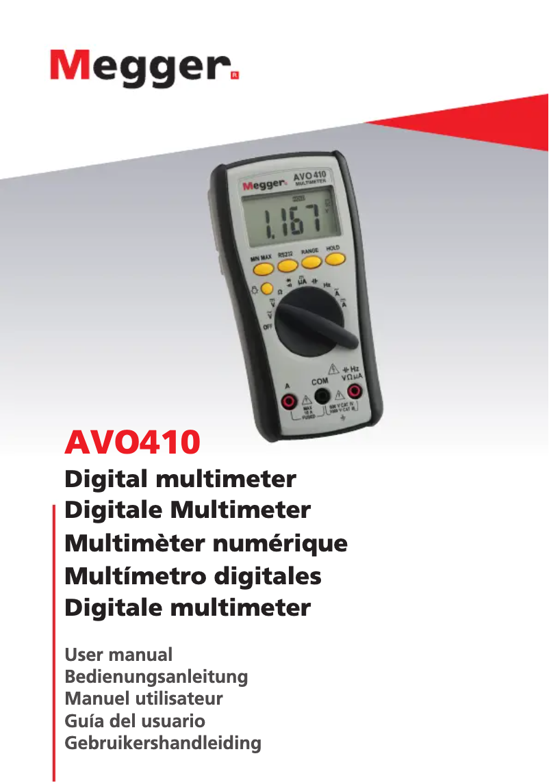 Page 1 de la notice Manuel utilisateur Megger AVO410