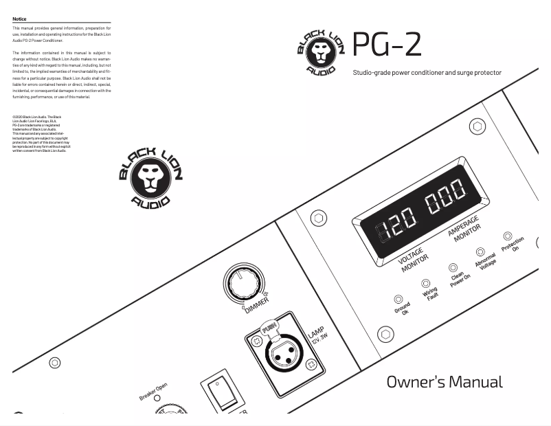 Image de la première page du manuel de l'appareil PG-2