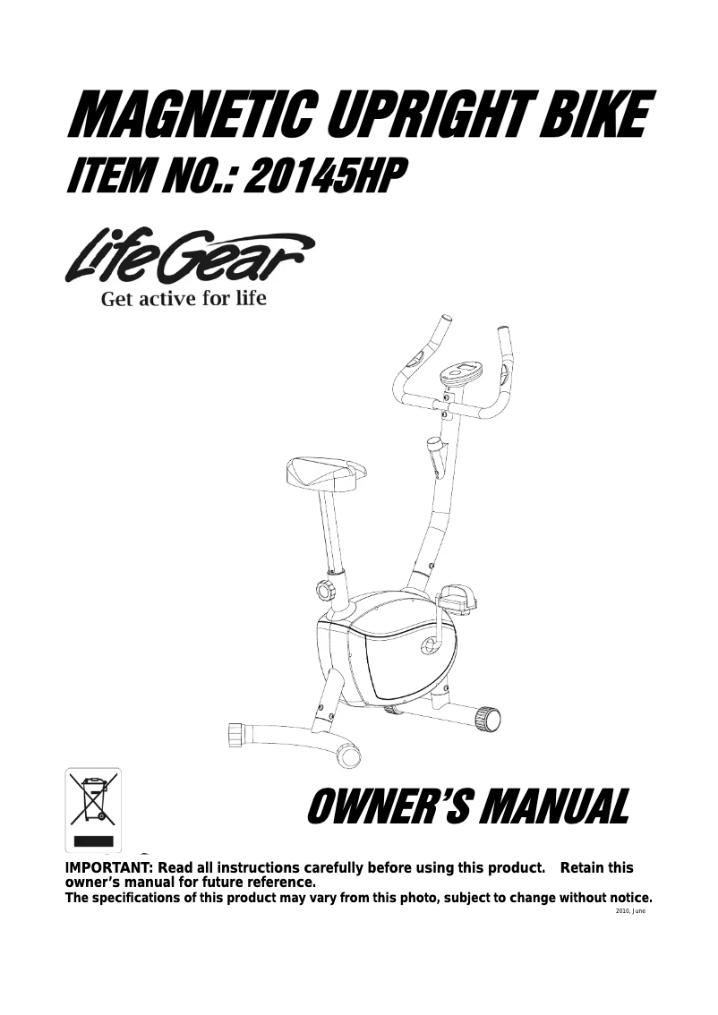 Página 1 del manual Manual de usuario Life Gear 20145HP