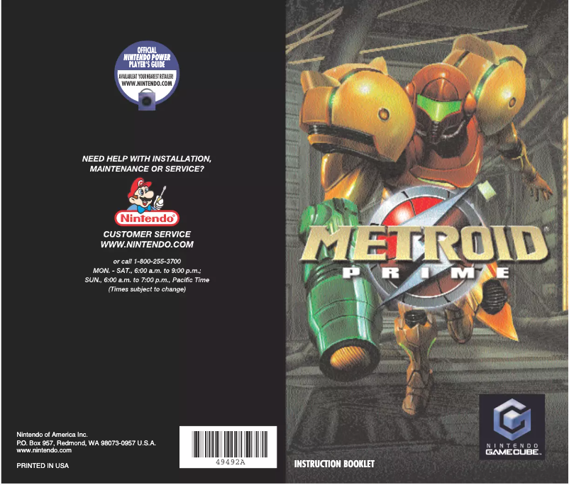 Page 1 de la notice Manuel utilisateur Nintendo Metroid Prime (GameCube)