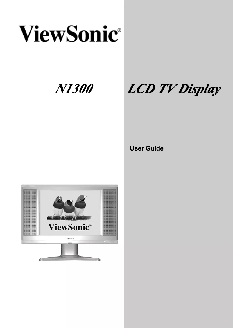 Page 1 de la notice Manuel utilisateur Viewsonic N1300