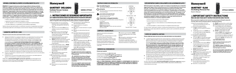 Image de la première page du manuel de l'appareil QuietSet HTF210