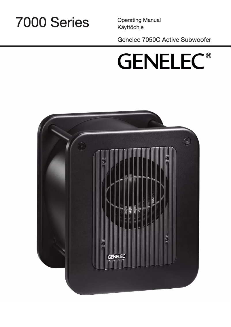 Page 1 de la notice Manuel utilisateur Genelec 7050C