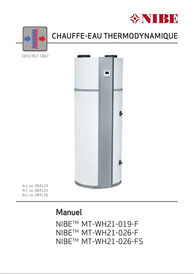 Page 1 de la notice Brochure Nibe MT-WH21-026-F