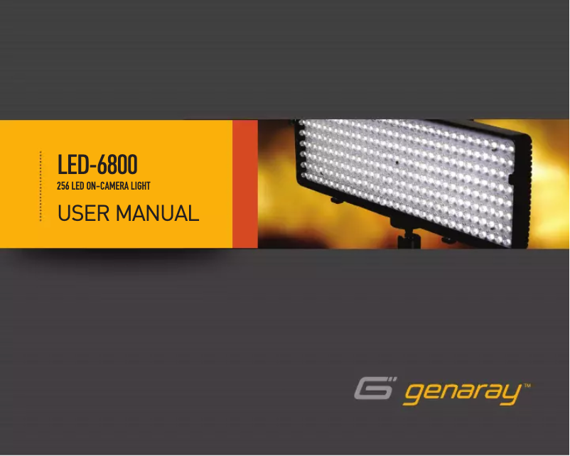 Page n°1 - Manuel utilisateur Genaray LED-6800