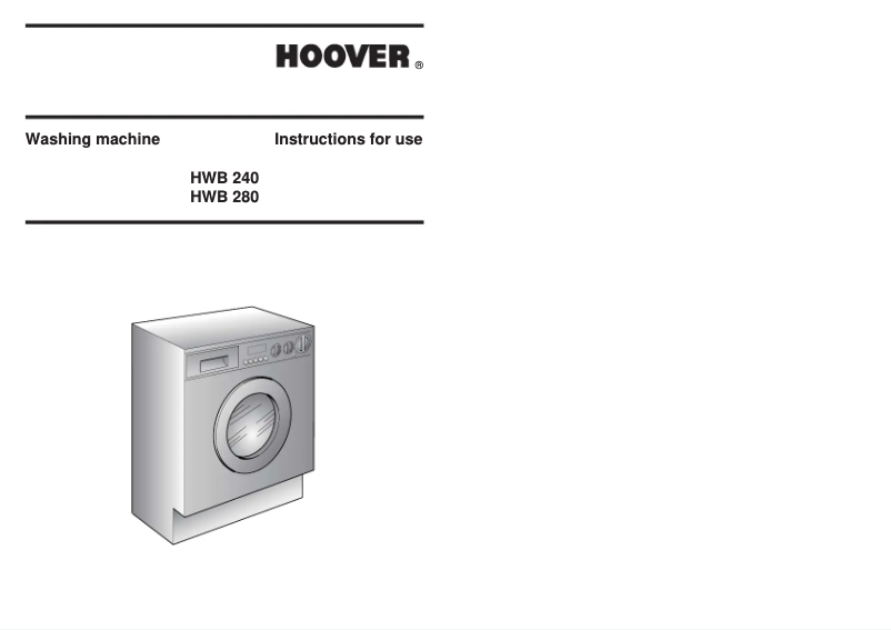 Page 1 de la notice Manuel utilisateur Hoover HWB 240