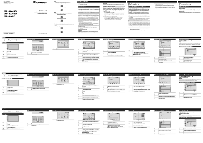 Página 1 del manual Guía de inicio rápido Pioneer DMH-160BT