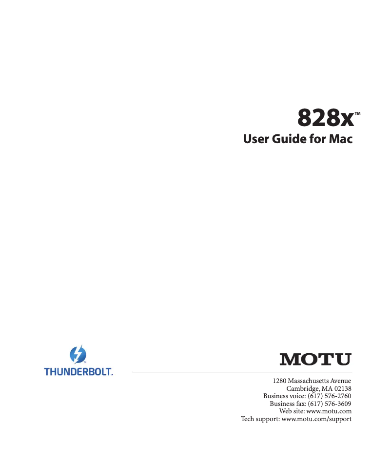 Page n°1 - Manuel utilisateur Motu 828X