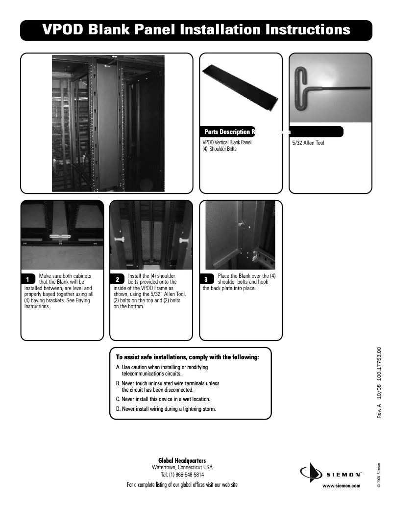 Image de la première page du manuel de l'appareil VP-BLNK-1-42