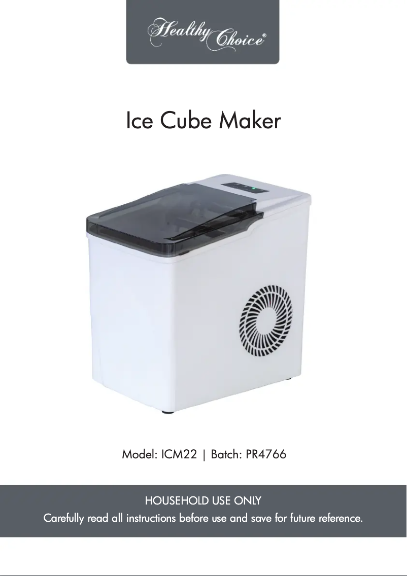 Page n°1 - Manuel utilisateur Healthy Choice ICM22